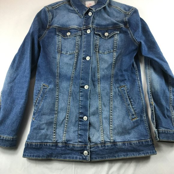 Lularoe Jean Jacket Size M Medium Wash Denim Button Front - Picture 3 of 7